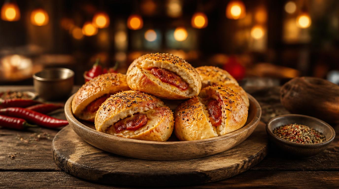 Pizzabrötchen Sucuk